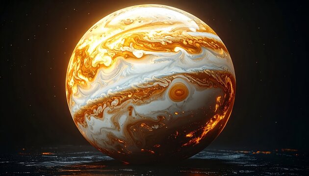 Jupiters Swirling Atmosphere - A Detailed View of the Gas Giant.