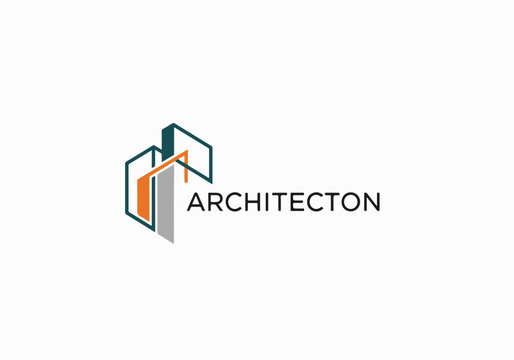 Bold architecture logo with strong visual foundation