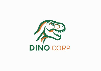 Obraz premium Aggressive rex dinosaur logo with fierce style
