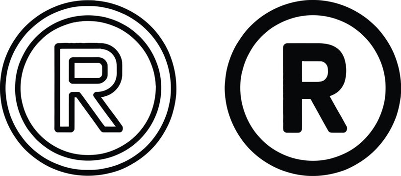 Register mark icon vector illustration for trademark protection, legal branding, and corporate identity applications.