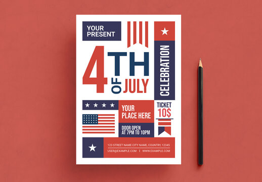 4th of July Flyer Design Layout