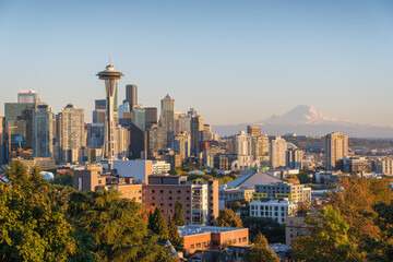 Aerial view of city skyline in Seattle, United States © Chenxiaoyang