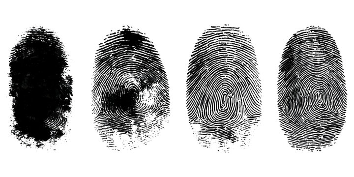 Hand drawn abstract grunge border set featuring black fingerprint texture.