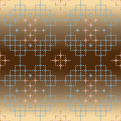 Obraz premium Elegant warm geometric mosaic pattern in beige and brown tones, modern decorative scandinatian wallpaper, clothes, ornament, textile and interior design 