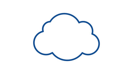 Fototapeta premium Minimalist Blue Cloud Icon on White Background