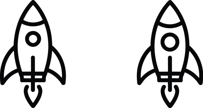 Rocket icon rocket sign vector illustration for startup branding, space technology, and innovation interface applications.