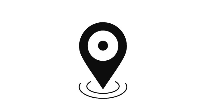 Black Map Pin Icon Location Symbol.