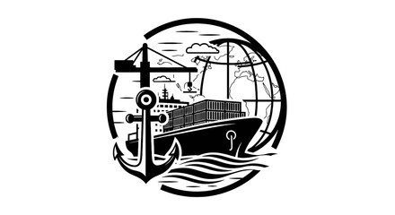 Ship vessel transportation maritime cargo. © Undangan