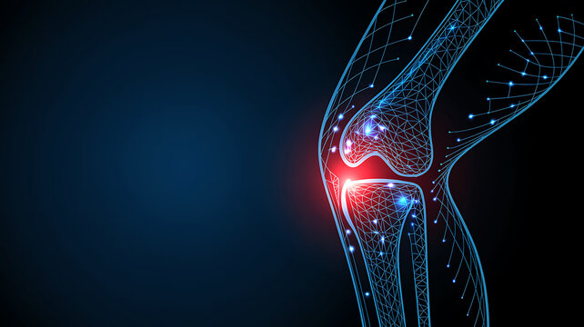 Digital Knee Joint Anatomy Medical Technology Orthopedic Pain Concept