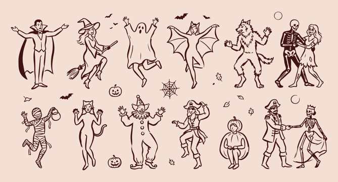 party dance pattern, halloween carnival masquerade, magic witch broom, spooky creature dance, festive celebration event, minimal line art, vector background design
party, dance, halloween, carnival, m