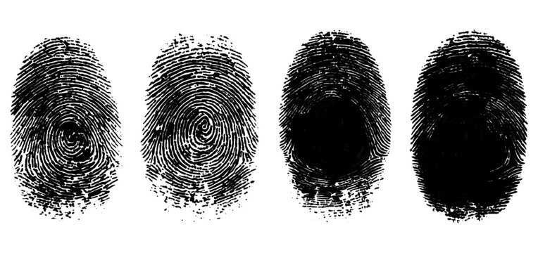 Hand drawn abstract grunge border set featuring black fingerprint texture.