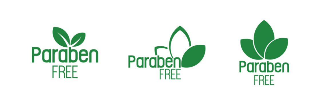 paraben free sign on white background