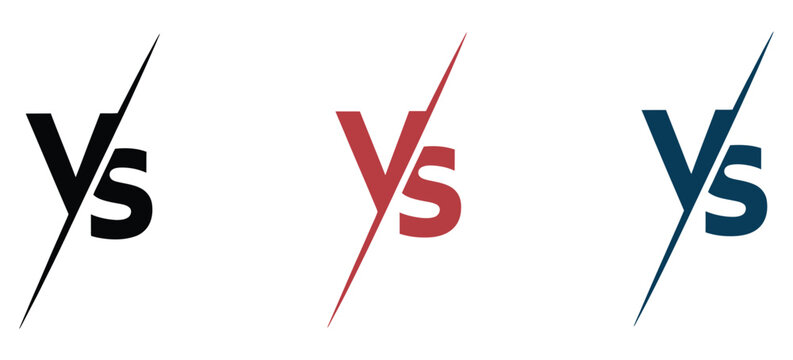 3D versus icon collection featuring colorful VS symbols for comparison, advertising, and educational visuals.