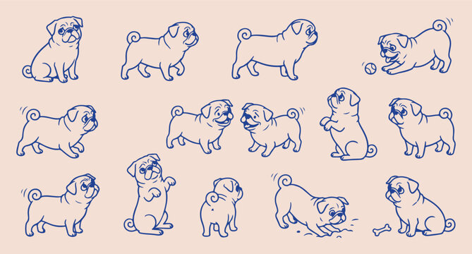 pug puppy pattern, adorable dog breed, loyal pet friends, funny canine faces, playful small dogs, minimal line art, vector background design
pug, puppy, pattern, adorable, dog, breed, loyal, pet, frie