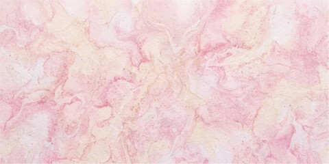 Fototapeta premium Abstract soft pastel pink and yellow marble texture, reminiscent of delicate watercolor or silk, with swirling patterns creating a dreamy, ethereal background.