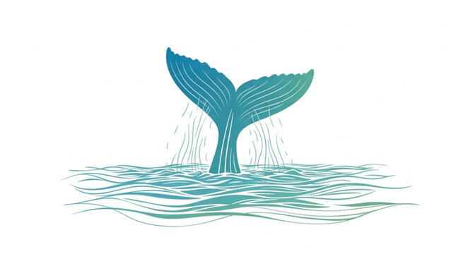 Whale tail splashing water ocean sea creature.