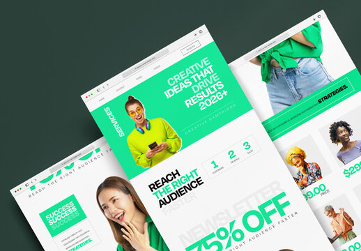 Creative Marketing Newsletter Web Landing Page Design