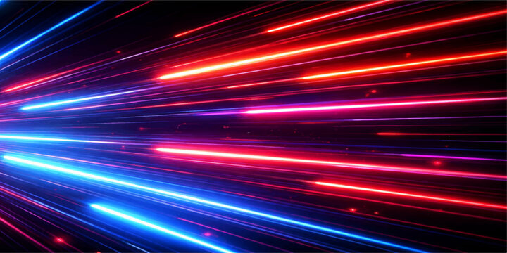 Motion blur colorful abstract lights background with glowing energy waves and vibrant rainbow night pattern