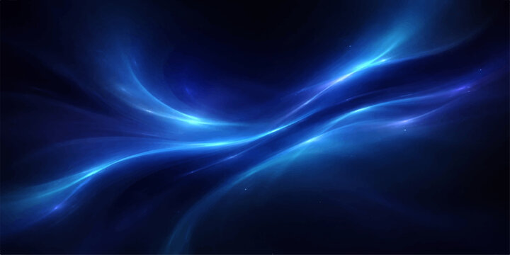 Abstract blue flowing wave energy background with glowing fractal motion lines digital space texture wallpaper