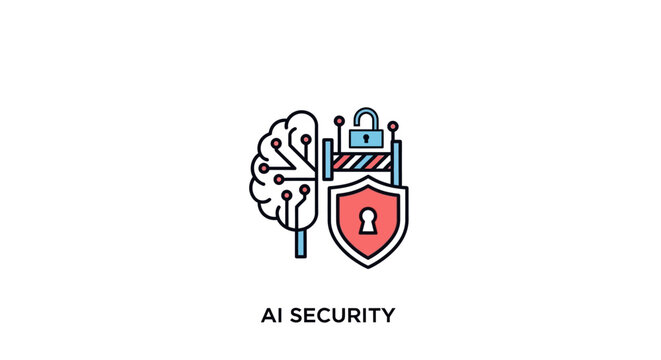 AI security logo with brain shield.