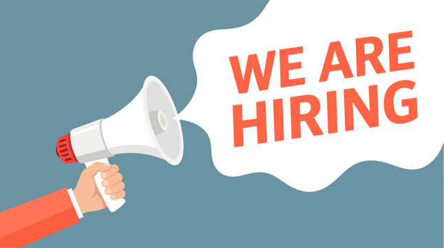Dynamic Announcement of Hiring Opportunity with Bright Colors and Bold Text