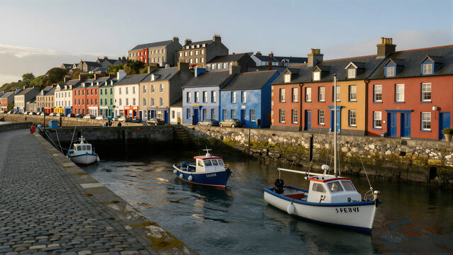 Golden Hour Harbor View in Colorful Kinsale, Ireland