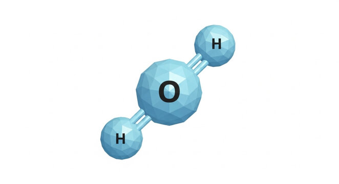 Water molecule structure H2O scientific representation.