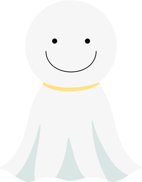Teru Teru Bozu Weather Doll with Yellow Collar Illustration