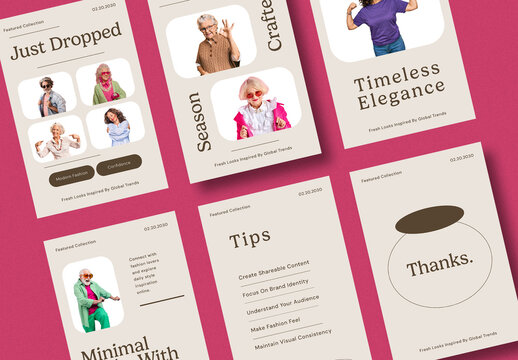 Minimal Fashion Social Media Post Template Set