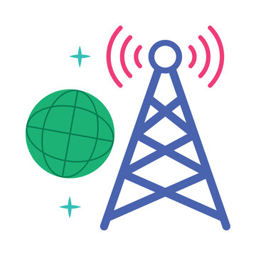 Hotspot Tower Flat Vector Icon Eps 10 File