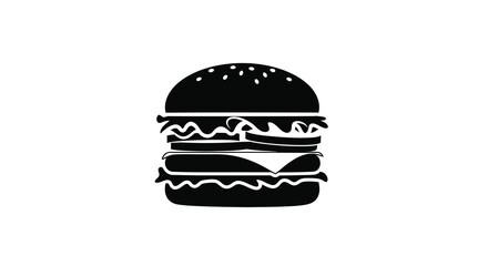 Fototapeta premium Hamburger silhouette on transparent background high quality professional