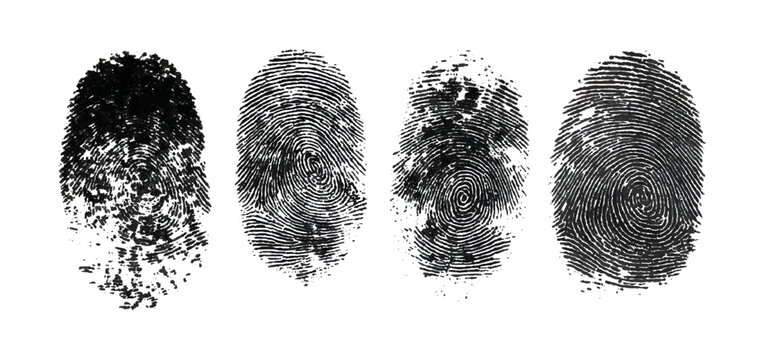 Hand drawn abstract grunge border set featuring black fingerprint texture.