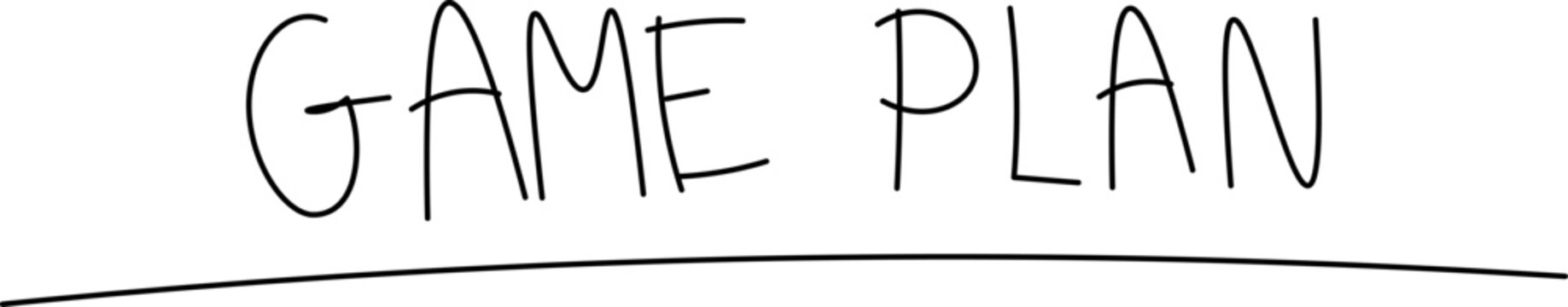 Handwritten text game plan