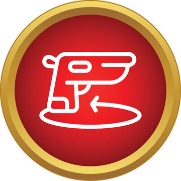 Handgun icon with a backward arrow representing a weapon surrender or amnesty program