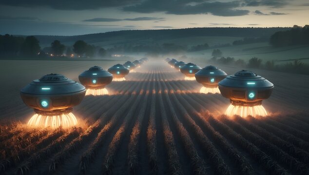 Desert Singularity Facility Surrounded By Plasma Harmonic Sandstorms
