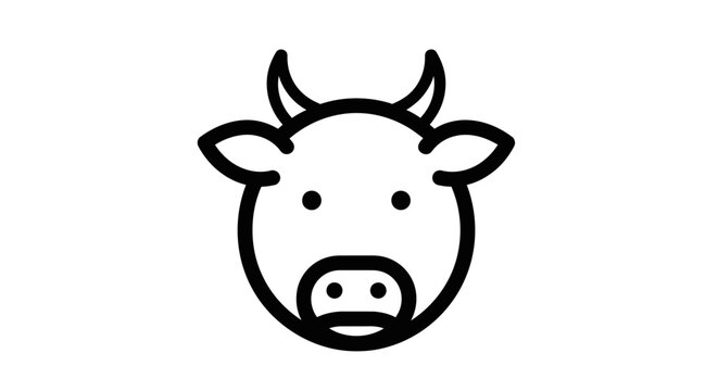 Black and white cow head drawing.