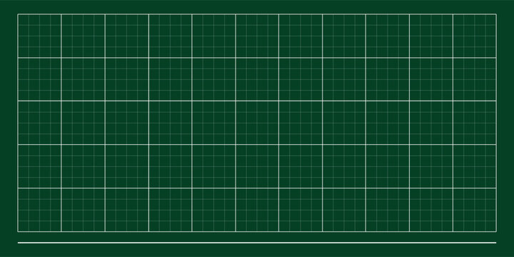 Green cutting mat with blueprint grid. Blank architecture blueprint graph sheet. Plastic board with measurement grid for school, patchwork, drafting, vector illustration