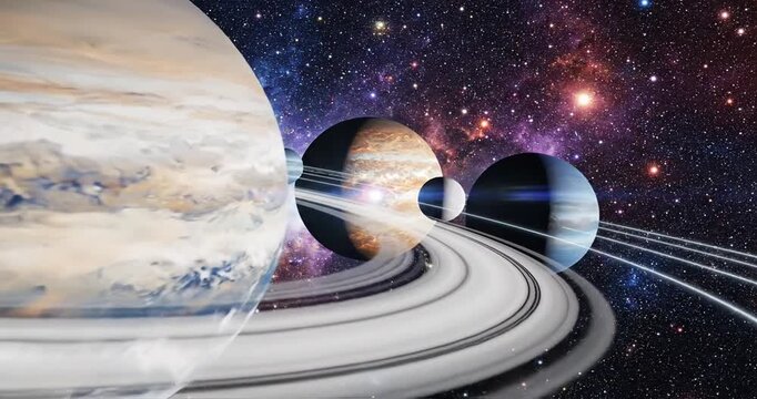 Planets in our solar system orbiting.