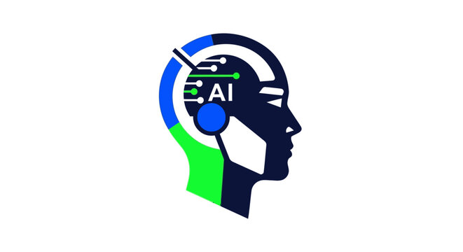 Artificial Intelligence Head Logo Design.