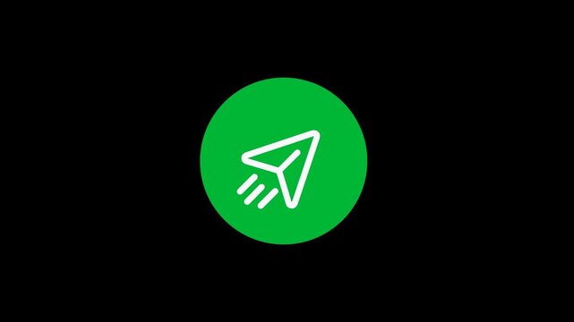 Send Button Success Animation with Plane and Check Mark black Bg