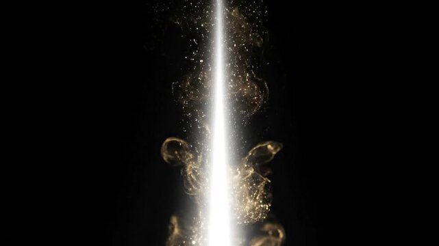 Sparkler Light Trail in Dark Background with Glowing Embers and Smoke