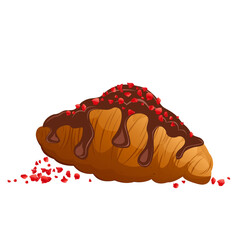 Chocolate Strawberry Croissant Sweet Bakery Pastry Collection © Yana