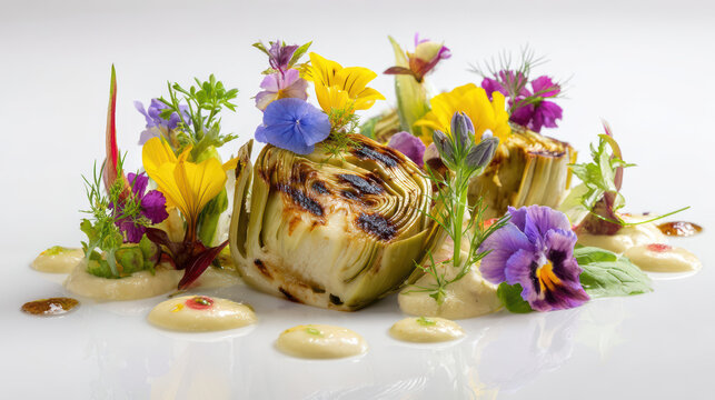 grilled artichoke hearts with lemon aio