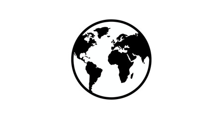 Fototapeta premium Earth globe silhouette on transparent background
