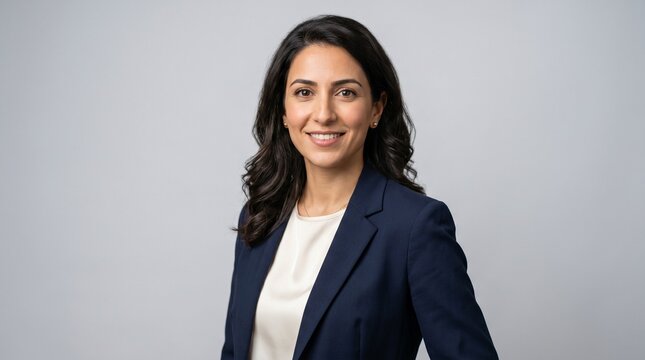 Professional portrait of confident Middle Eastern businesswoman