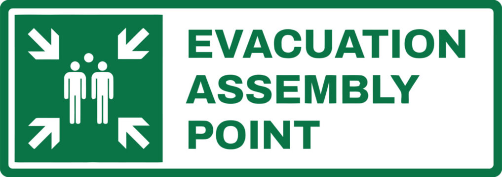 Evacuation Assembly Point Sign for Emergency Safety Procedures