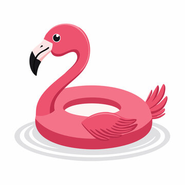 Pink Flamingo Pool Float Illustration