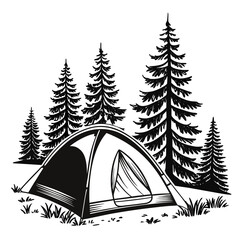 Obraz premium camping in the forest
