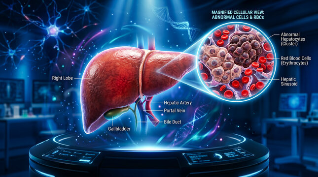 Human liver anatomy with cellular detail and neural