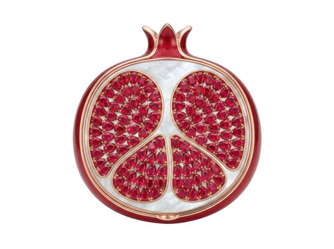 Pomegranate half with red seeds and white pith pomegranate vitamins